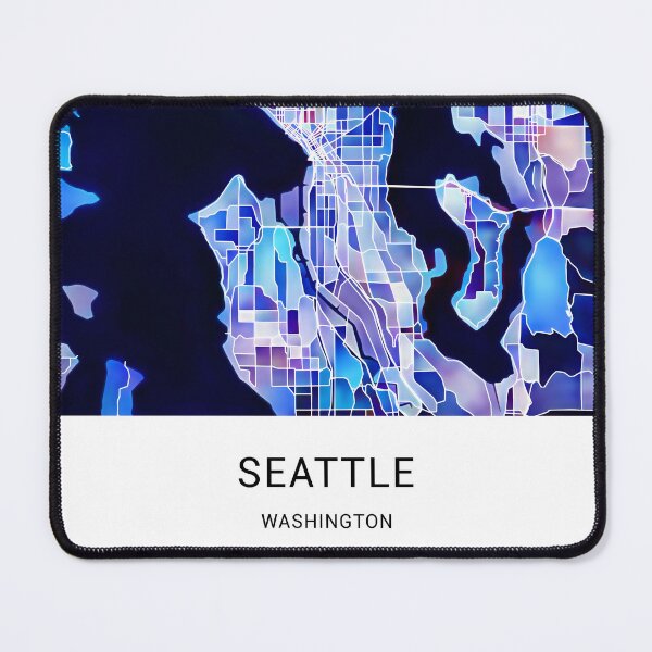 Item preview, Seattle Washington Named City Map - Marine Blue designed and sold by StylishStacks.