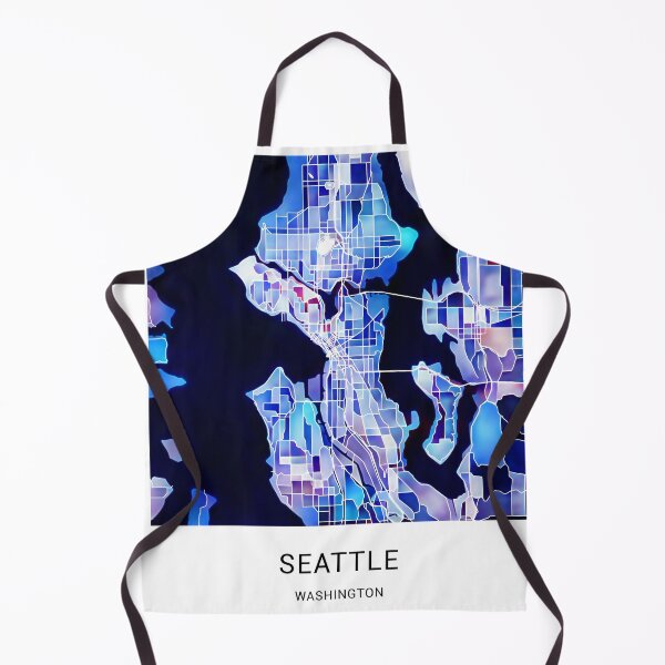 Aperçu de l'œuvre Carte de la ville nommée Seattle Washington - Bleu marine créée et vendue par StylishStacks.