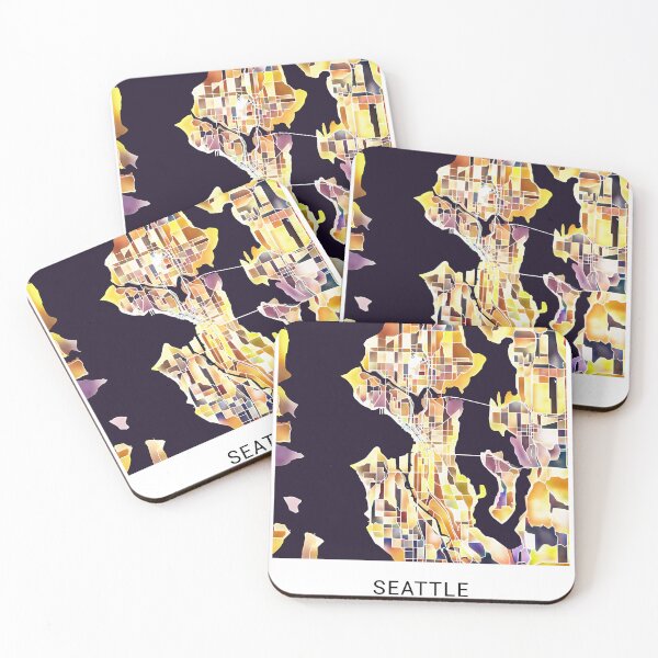 Item preview, Seattle Washington Named City Map - Golden Yellow designed and sold by StylishStacks.