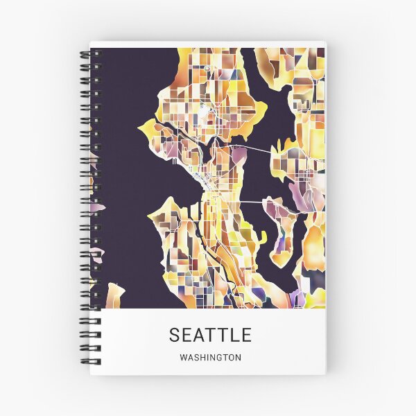 Item preview, Seattle Washington Named City Map - Golden Yellow designed and sold by StylishStacks.