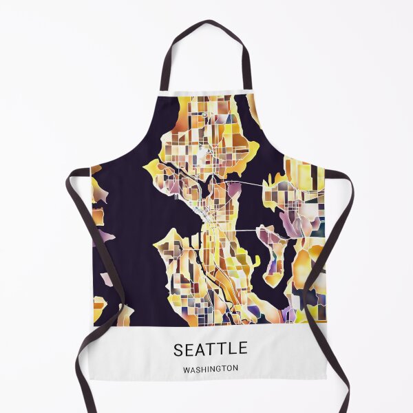 Item preview, Seattle Washington Named City Map - Golden Yellow designed and sold by StylishStacks.