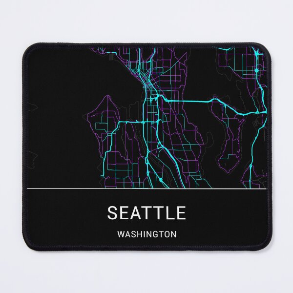 Item preview, Seattle Washington Named City Map - Neon Fantasy designed and sold by StylishStacks.