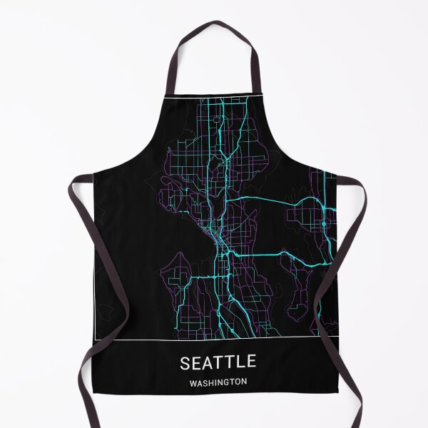 Aperçu de l'œuvre Seattle Washington nommé plan de la ville - Neon Fantasy créée et vendue par StylishStacks.