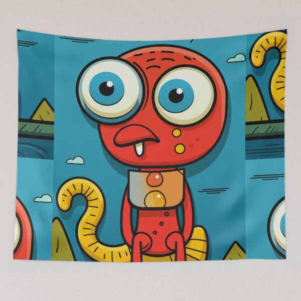 Item preview, Vibrant himsical Cartoonish Illustration of a Playful Lizard in a Comic-Style Settingand W designed and sold by Piotrek0001.