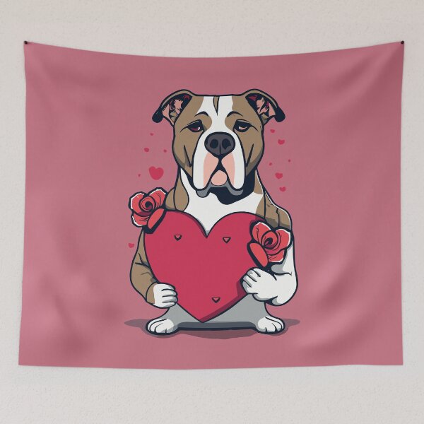 Item preview, American Staffy Love on Valentine's Day designed and sold by VoyteksDesigns.