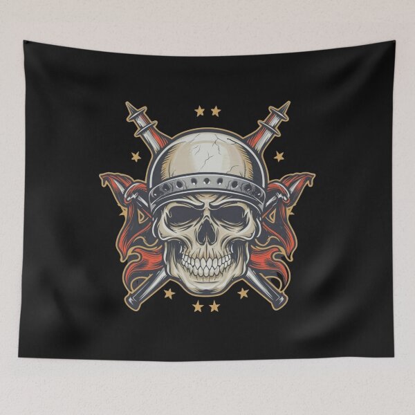 Item preview, Vintage Death and Glory Skull Tattoo designed and sold by Goku Creations.