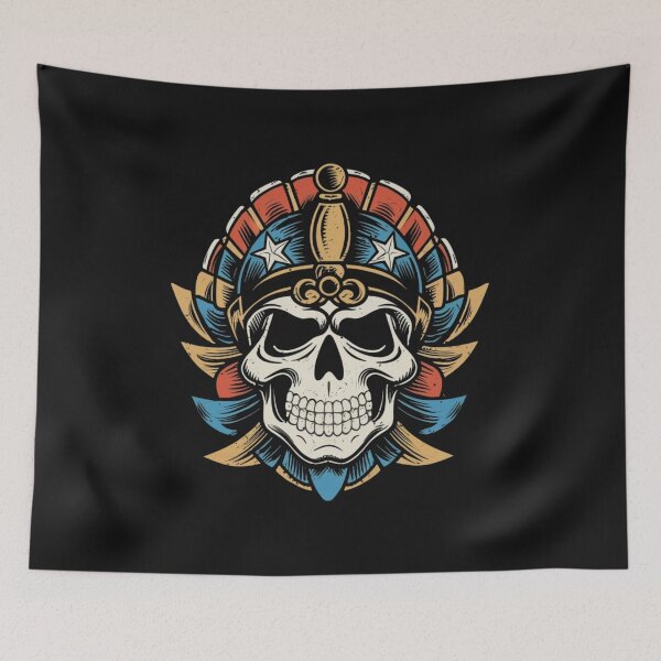 Item preview, Vintage Death and Glory Skull Tattoo designed and sold by Goku Creations.
