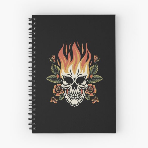 Item preview, American Traditional Flaming Skull Tattoo designed and sold by Goku Creations.