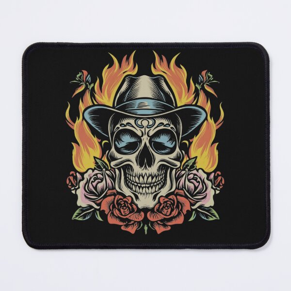 Item preview, American Traditional Flaming Skull Tattoo designed and sold by Goku Creations.
