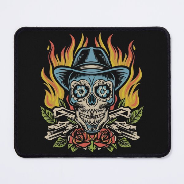 Item preview, American Traditional Flaming Skull Tattoo designed and sold by Goku Creations.