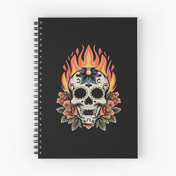 Item preview, American Traditional Flaming Skull Tattoo designed and sold by Goku Creations.