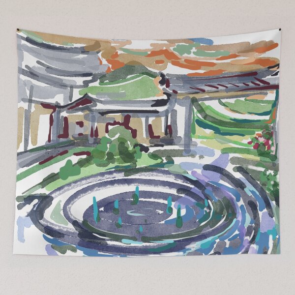 Item preview, The tranquil temple on the mountain  designed and sold by Saladeis-draw.