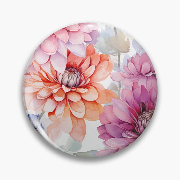 Item preview, Dahlia Tile 01: Velvet Pom-Poms in a Rainbow Garden with Layers of Petals designed and sold by TheBrainArt.