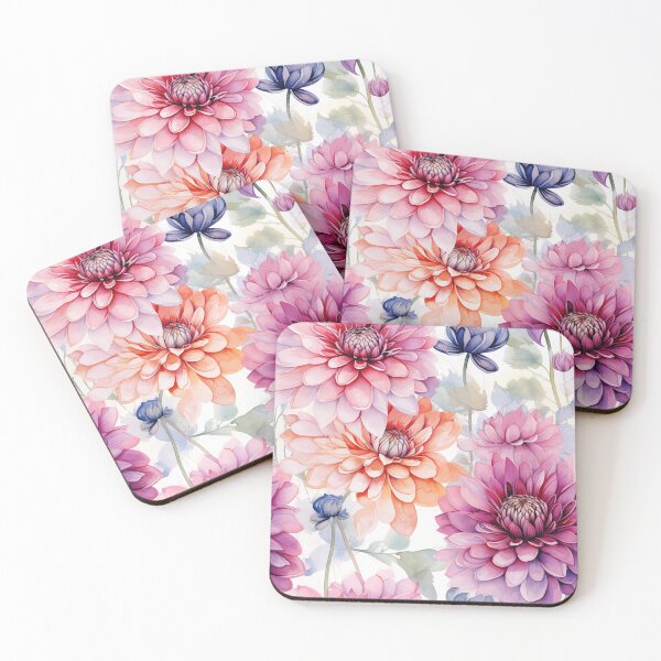 Item preview, Dahlia Tile 01: Velvet Pom-Poms in a Rainbow Garden with Layers of Petals designed and sold by TheBrainArt.