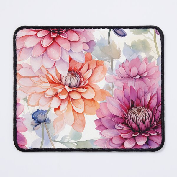 Item preview, Dahlia Tile 01: Velvet Pom-Poms in a Rainbow Garden with Layers of Petals designed and sold by TheBrainArt.