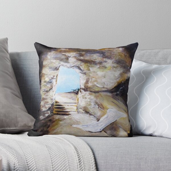 Empty Burial Tomb Throw Pillow