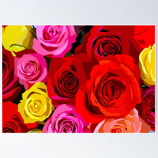 Item preview, multi coloured roses designed and sold by nigejohn.