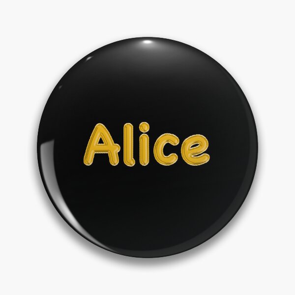 Artikelvorschau, Goldenes Ballon-Alice-Namensschild (schwarz) entworfen und verkauft von NormadWorld.