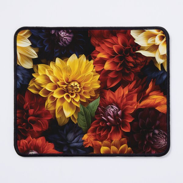Item preview, Dahlia Tile 02: Velvet Pom-Poms in a Rainbow Garden with Layers of Petals designed and sold by TheBrainArt.