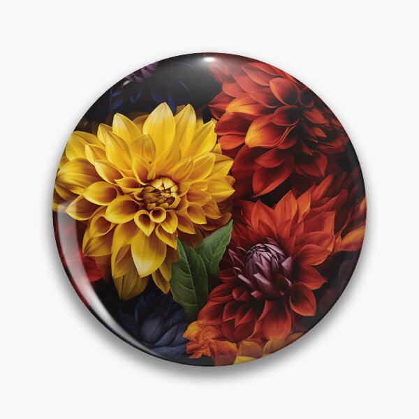 Item preview, Dahlia Tile 02: Velvet Pom-Poms in a Rainbow Garden with Layers of Petals designed and sold by TheBrainArt.