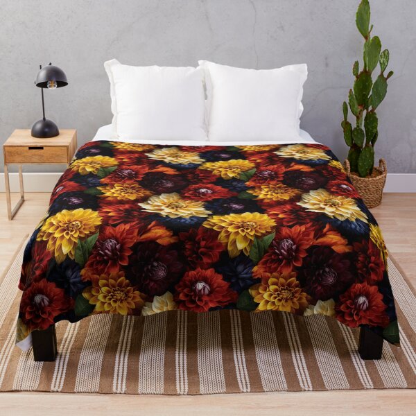 Item preview, Dahlia Tile 02: Velvet Pom-Poms in a Rainbow Garden with Layers of Petals designed and sold by TheBrainArt.