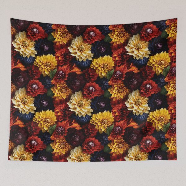 Item preview, Dahlia Tile 02: Velvet Pom-Poms in a Rainbow Garden with Layers of Petals designed and sold by TheBrainArt.