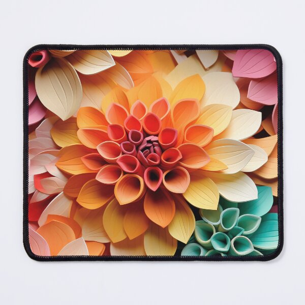 Item preview, Dahlia Tile 03: Velvet Pom-Poms in a Rainbow Garden with Layers of Petals designed and sold by TheBrainArt.