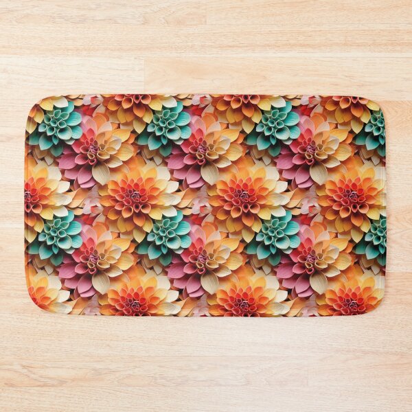 Item preview, Dahlia Tile 03: Velvet Pom-Poms in a Rainbow Garden with Layers of Petals designed and sold by TheBrainArt.