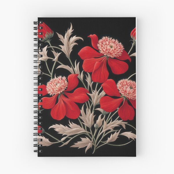 Item preview, Art Nouveau Floral Pattern Collection #1 - Red Cosmos Flowers #10 designed and sold by elektronen.