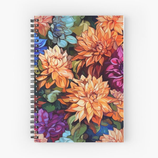 Item preview, Dahlia Tile 04: Velvet Pom-Poms in a Rainbow Garden with Layers of Petals designed and sold by TheBrainArt.