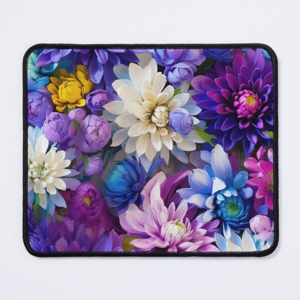Item preview, Dahlia Tile 05: Velvet Pom-Poms in a Rainbow Garden with Layers of Petals designed and sold by TheBrainArt.