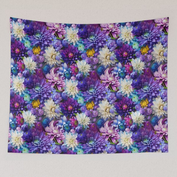 Item preview, Dahlia Tile 05: Velvet Pom-Poms in a Rainbow Garden with Layers of Petals designed and sold by TheBrainArt.