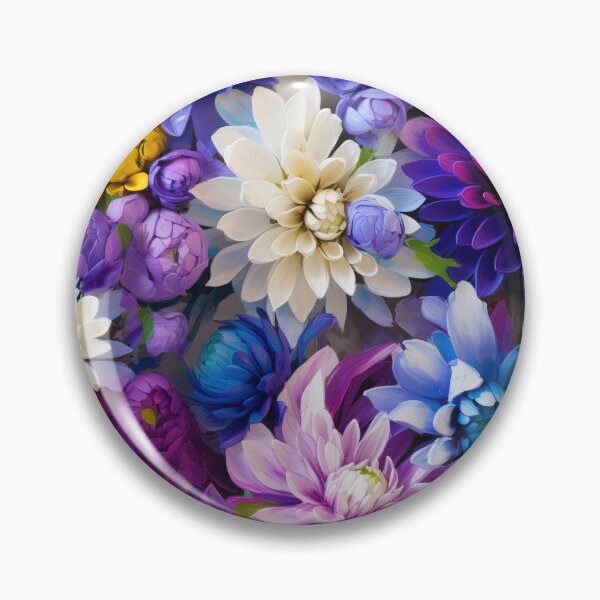 Item preview, Dahlia Tile 05: Velvet Pom-Poms in a Rainbow Garden with Layers of Petals designed and sold by TheBrainArt.