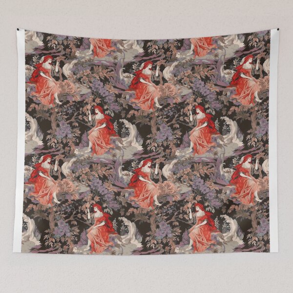 Item preview, Rococo fantasy red purple designed and sold by Alessandro Remo Mazzoni Remotextiles.