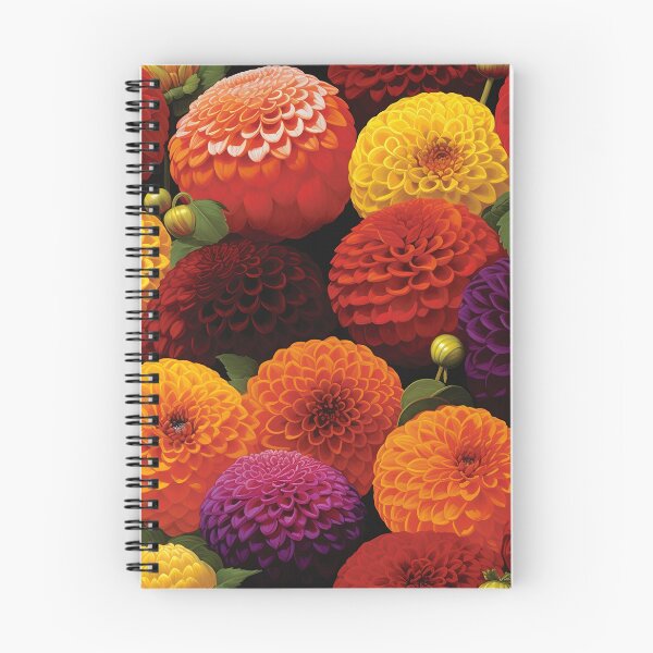 Item preview, Dahlia Tile 06: Velvet Pom-Poms in a Rainbow Garden with Layers of Petals designed and sold by TheBrainArt.