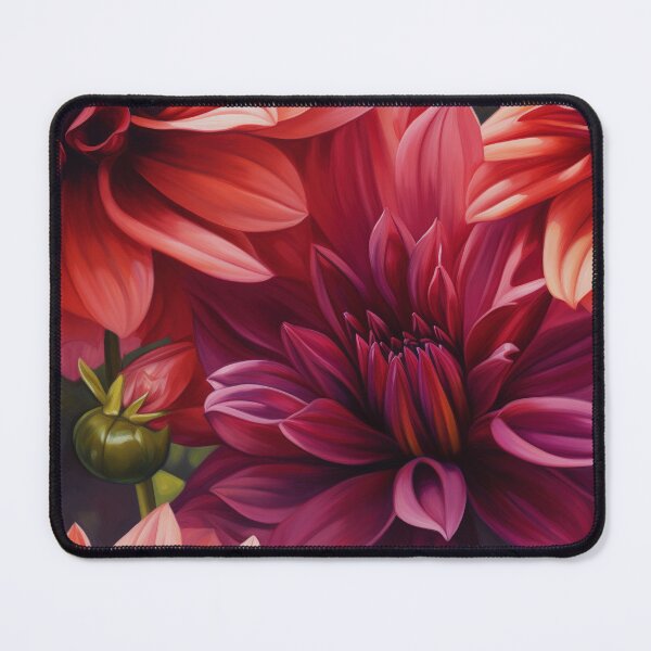 Item preview, Dahlia Tile 07: Velvet Pom-Poms in a Rainbow Garden with Layers of Petals designed and sold by TheBrainArt.