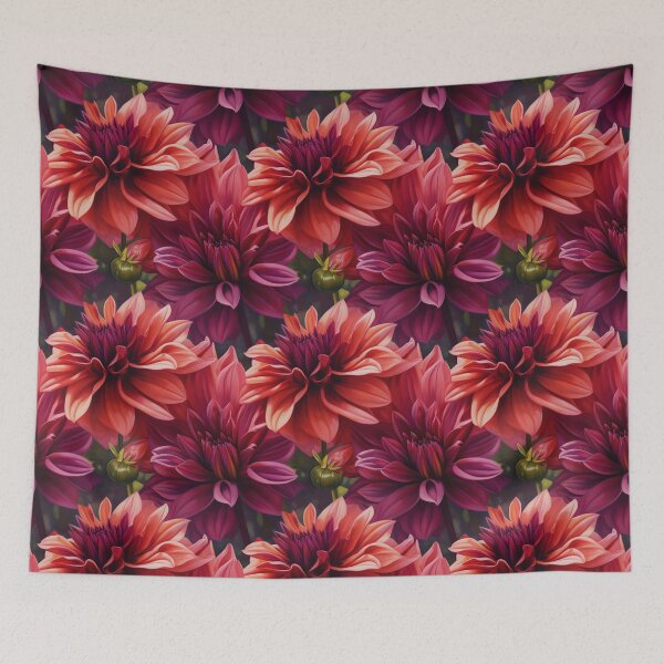 Item preview, Dahlia Tile 07: Velvet Pom-Poms in a Rainbow Garden with Layers of Petals designed and sold by TheBrainArt.