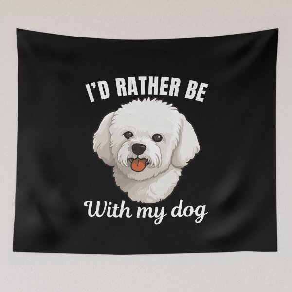 Item preview, I'd rather be with my dog, funny Bichon Frise breed owners or lovers saying  designed and sold by NBSStore.