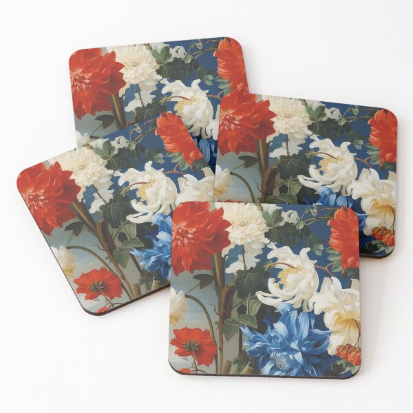 Item preview, Dahlia Tile 08: Velvet Pom-Poms in a Rainbow Garden with Layers of Petals designed and sold by TheBrainArt.