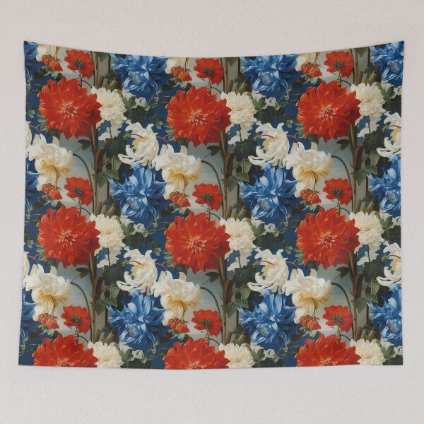 Item preview, Dahlia Tile 08: Velvet Pom-Poms in a Rainbow Garden with Layers of Petals designed and sold by TheBrainArt.