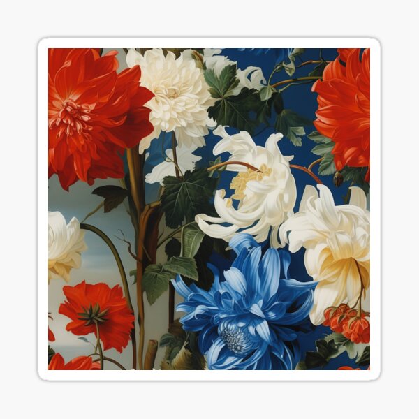 Item preview, Dahlia Tile 08: Velvet Pom-Poms in a Rainbow Garden with Layers of Petals designed and sold by TheBrainArt.