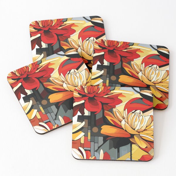Item preview, Dahlia Tile 09: Velvet Pom-Poms in a Rainbow Garden with Layers of Petals designed and sold by TheBrainArt.