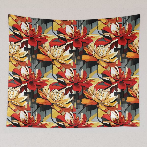 Item preview, Dahlia Tile 09: Velvet Pom-Poms in a Rainbow Garden with Layers of Petals designed and sold by TheBrainArt.
