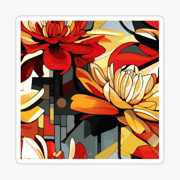 Item preview, Dahlia Tile 09: Velvet Pom-Poms in a Rainbow Garden with Layers of Petals designed and sold by TheBrainArt.