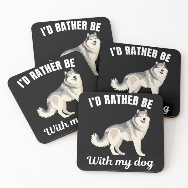 Item preview, I'd rather be with my dog, funny alaskan malamute breed owners or lovers saying  designed and sold by NBSStore.