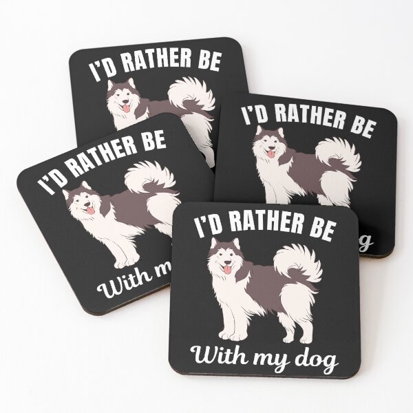 Item preview, I'd rather be with my dog, funny alaskan malamute breed owners or lovers saying  designed and sold by NBSStore.