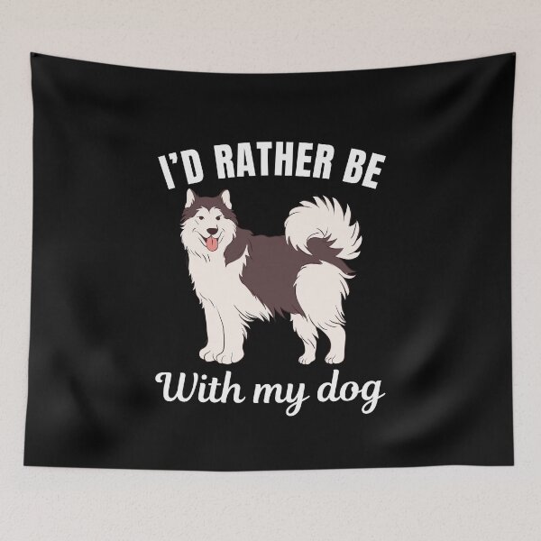Item preview, I'd rather be with my dog, funny alaskan malamute breed owners or lovers saying  designed and sold by NBSStore.
