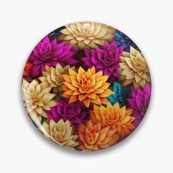 Item preview, Dahlia Tile 11: Velvet Pom-Poms in a Rainbow Garden with Layers of Petals designed and sold by TheBrainArt.