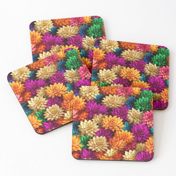 Item preview, Dahlia Tile 11: Velvet Pom-Poms in a Rainbow Garden with Layers of Petals designed and sold by TheBrainArt.