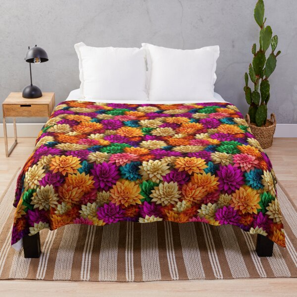 Item preview, Dahlia Tile 11: Velvet Pom-Poms in a Rainbow Garden with Layers of Petals designed and sold by TheBrainArt.